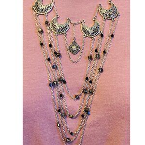 Silver layered necklace